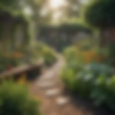 A community garden filled with various plants and smiling children