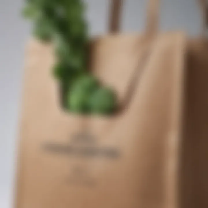 A close-up of a reusable shopping bag filled with eco-friendly products