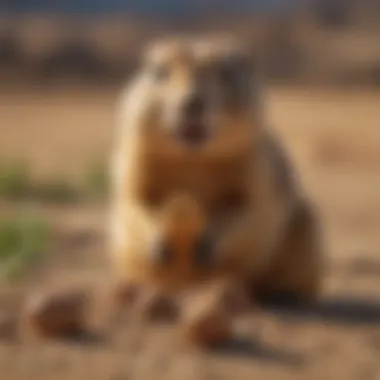 Prairie dog with small vertebrate prey