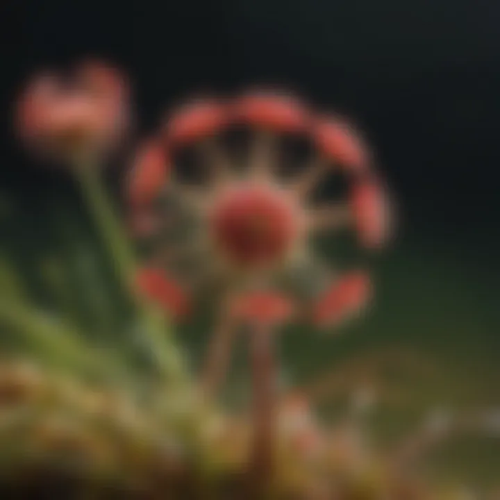 Exotic Sundew Plant with Glistening Droplets