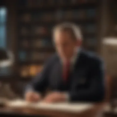 Eloquent Scholar President Hamilton President Hamilton writing in his study late at night