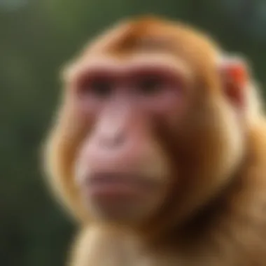 A quirky proboscis monkey with an elongated nose