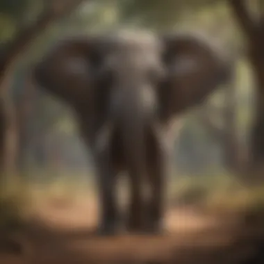 Majestic Elephant in Natural Habitat Majestic Elephant in Natural Habitat