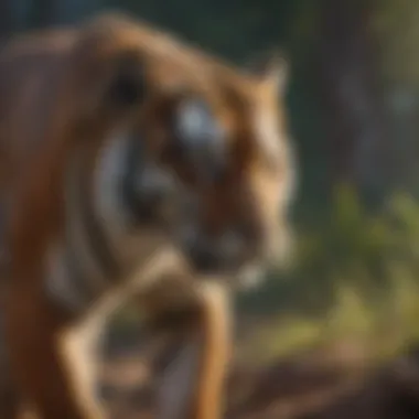 Majestic tiger roaming freely in the wild