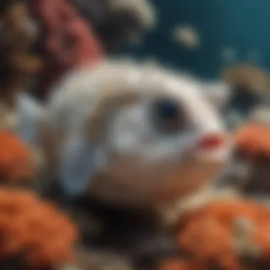 Puffer Fish Camouflaged Among Coral Reefs