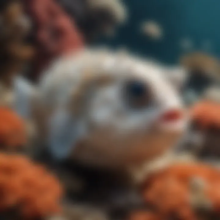 Puffer Fish Camouflaged Among Coral Reefs