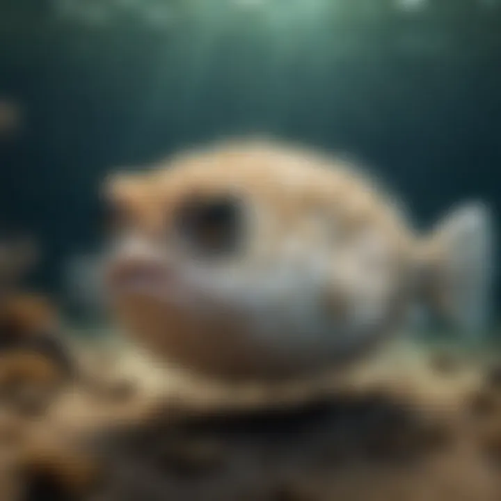 Puffer Fish Swimming Gracefully in Open Ocean