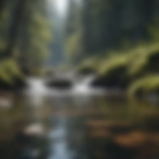 A pristine mountain stream flowing through a forest