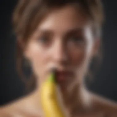 Illustration of a person staring at a banana with dread
