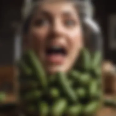 Pickle Jar Horror Illustration of a person recoiling from a jar of pickles with horror