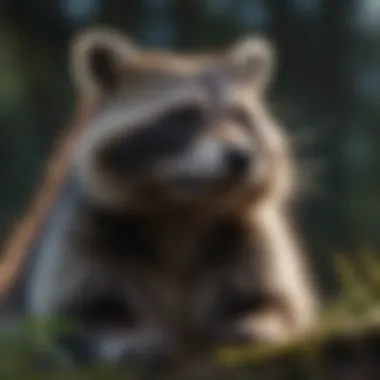 Raccoon in Its Natural Habitat Raccoon in its natural habitat during twilight