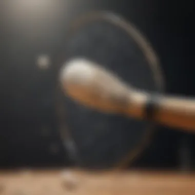 Precision shot of a badminton racket hitting the shuttlecock