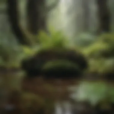 Diverse Plant Life in Washington's Rain Forests Lush greenery of a Washington State rain forest showcasing diverse plant life