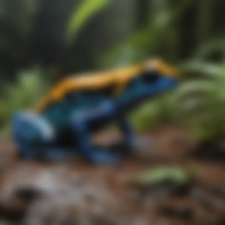 Vibrant Poison Dart Frog in Rainforest Setting