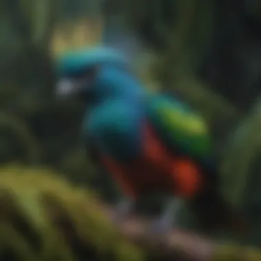 Colorful Plumage of the Quetzal Bird