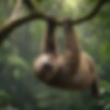 Sloth Hanging from a Rainforest Tree