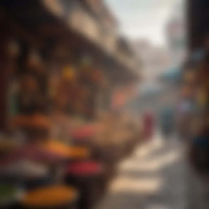 Colorful street market in Rajasthan