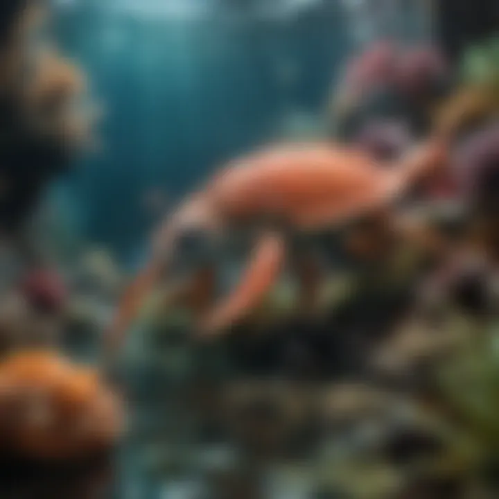A vibrant underwater scene with diverse marine life
