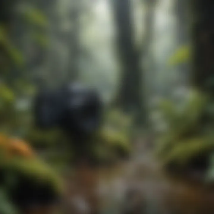 A vibrant rainforest teeming with diverse plants and creatures, showcasing the beauty of nature's ecosystem