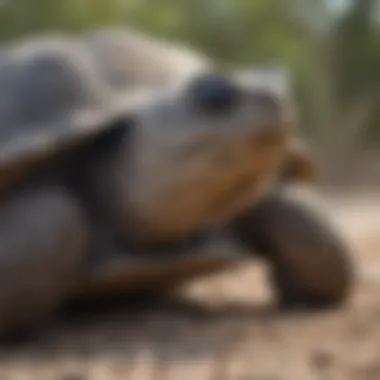 A close-up view of a Gopher Tortoise, emphasizing its rugged shell and wise demeanor.