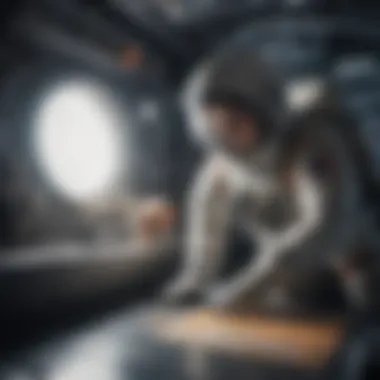 Science Experiments in Space An astronaut conducting experiments in zero gravity