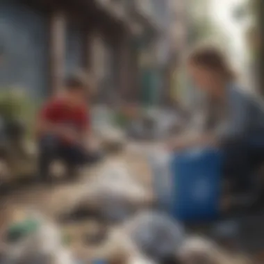 Teaching Sustainable Practices Group of children sorting recyclables during a cleanup