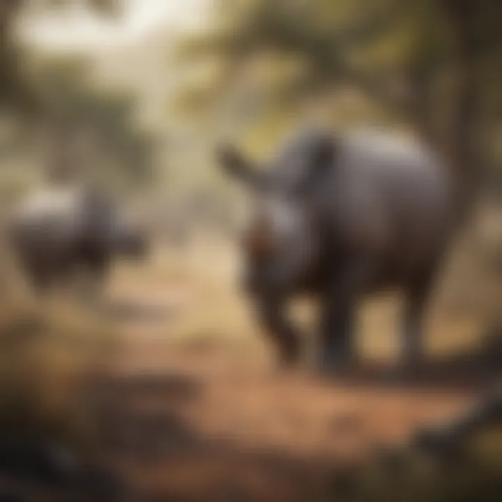 Rhino habitat impact illustration