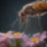 Male mosquito feeding on nectar from a flower