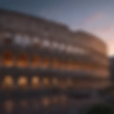 Roman Colosseum at Dusk with Spectacular Lighting