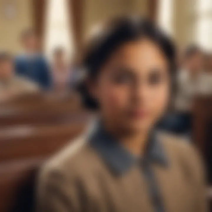 Illustration of a young Rosa Parks attending school