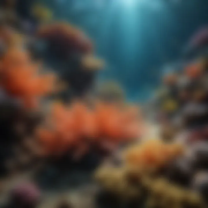 Coral reef teeming with marine life