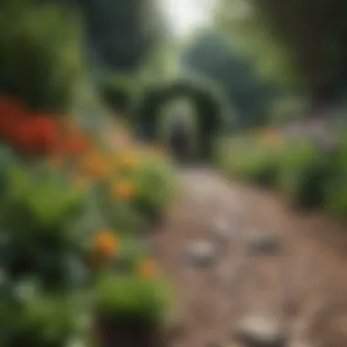 A colorful garden demonstrating sustainable gardening practices