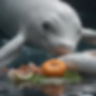 School of fish in beluga whale's diet