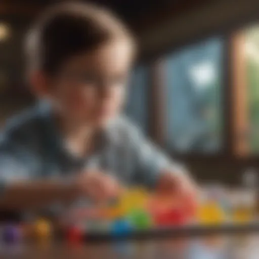 A child engaged in a fun science experiment with colorful materials.
