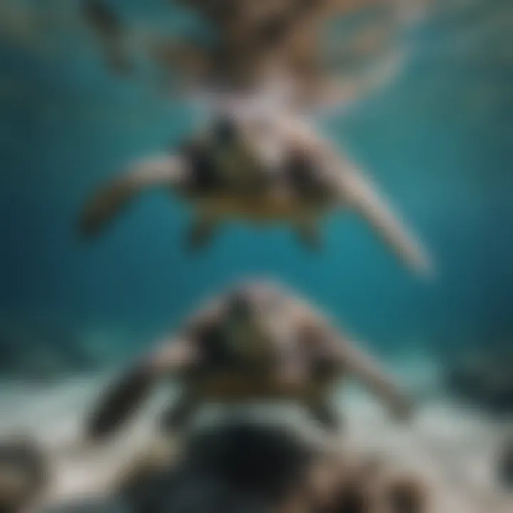 Sea Turtle Comparison with Diver