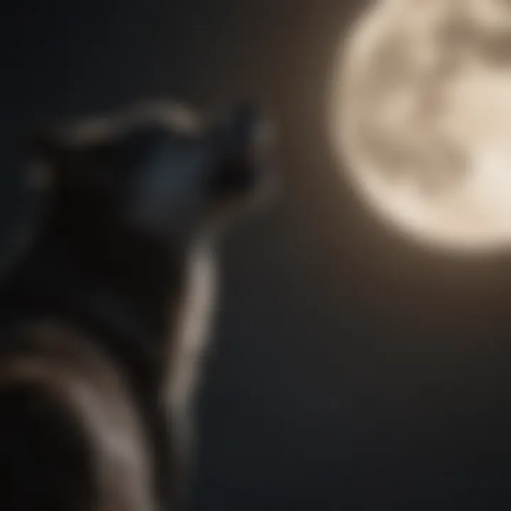 Moonlit Serenade: Symphony of the Night Silhouette of howling wolf against the moon