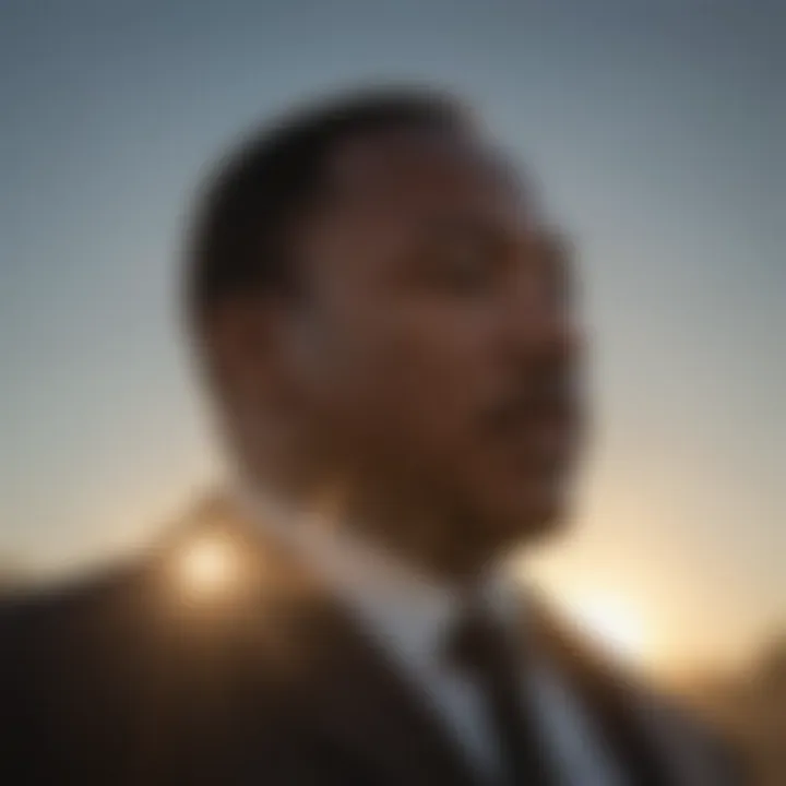 Silhouette of Martin Luther King Jr. against the Sun