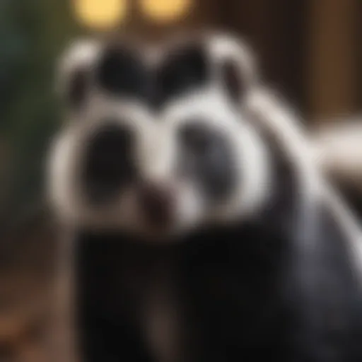Majestic Skunk Beauty An alluring skunk with striking black and white fur