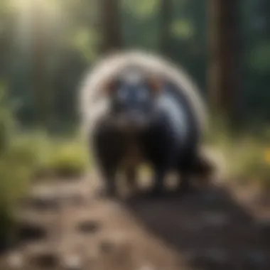 Curious Skunk Wanderings A skunk exploring its natural habitat with curiosity