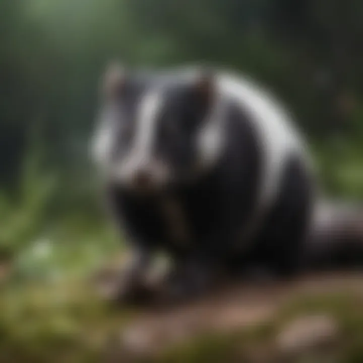 Scented Conversations of Skunks A skunk showcasing its intricate communication through scents