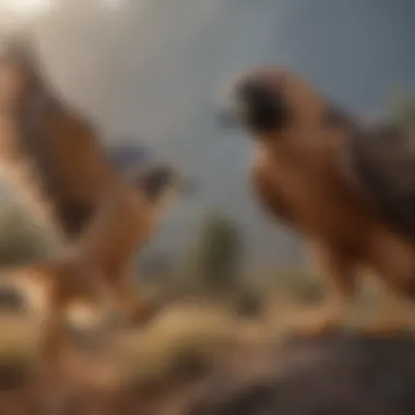 Sleek Brown Falcon Hunting Prey