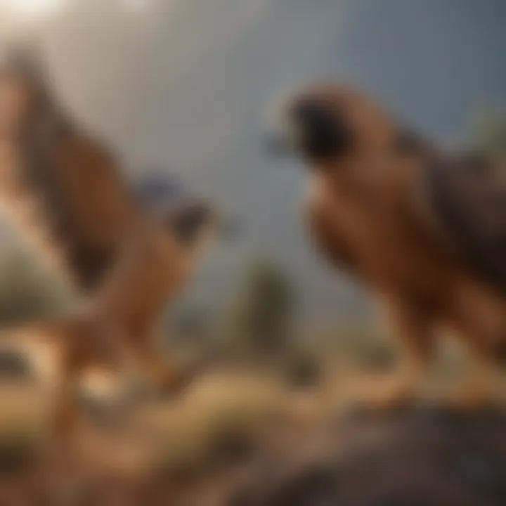 Sleek Brown Falcon Hunting Prey