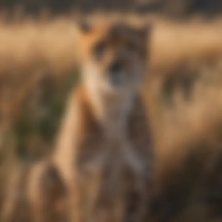 Cheetah gracefully camouflaged within savannah grass