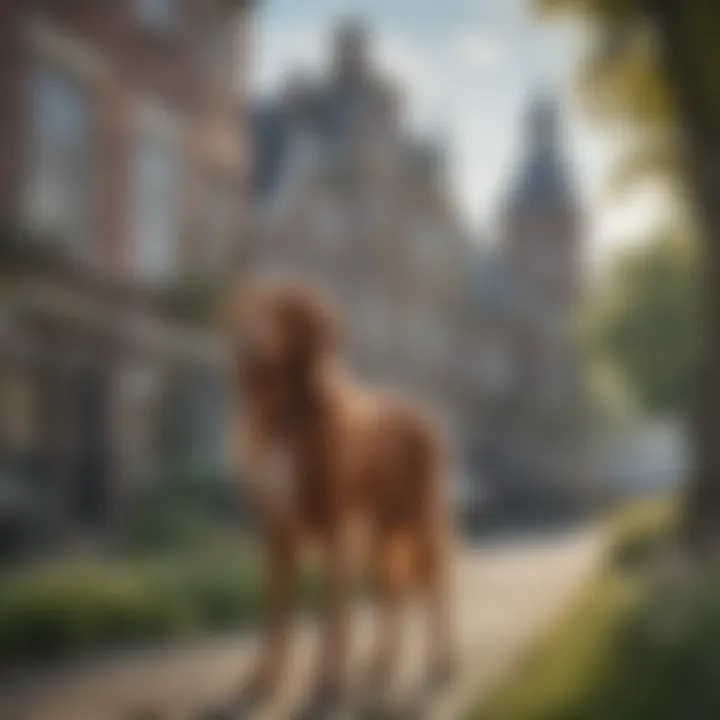 Illustration depicting the Dutch Golden Age with cultural landmarks
