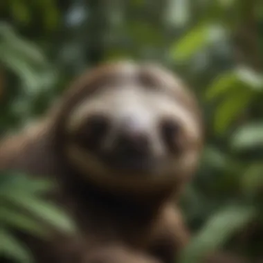 Sloth Peeking from Foliage