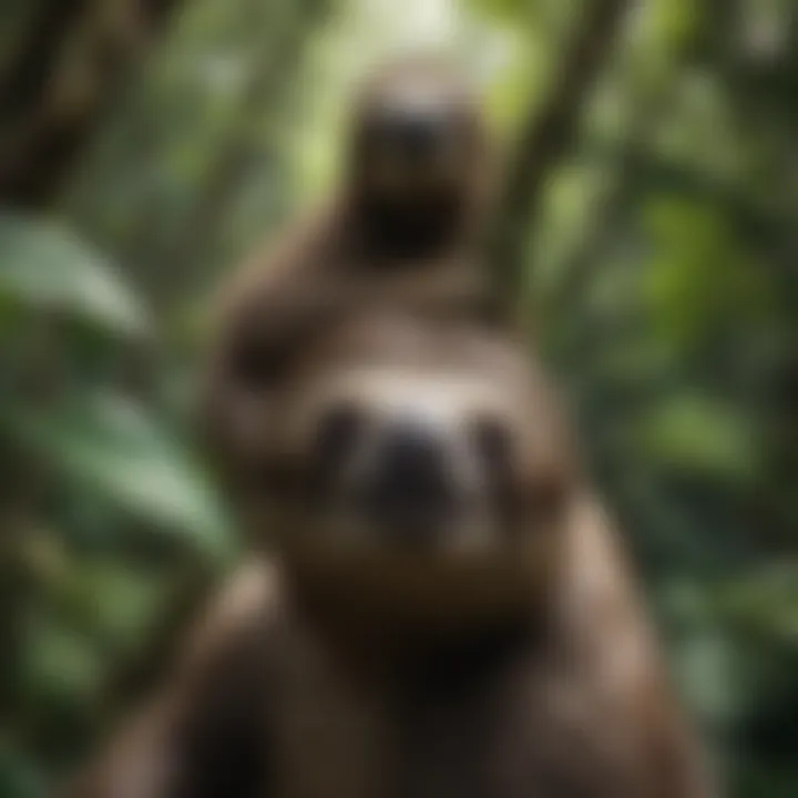 Sloth exploring the lush jungle canopy