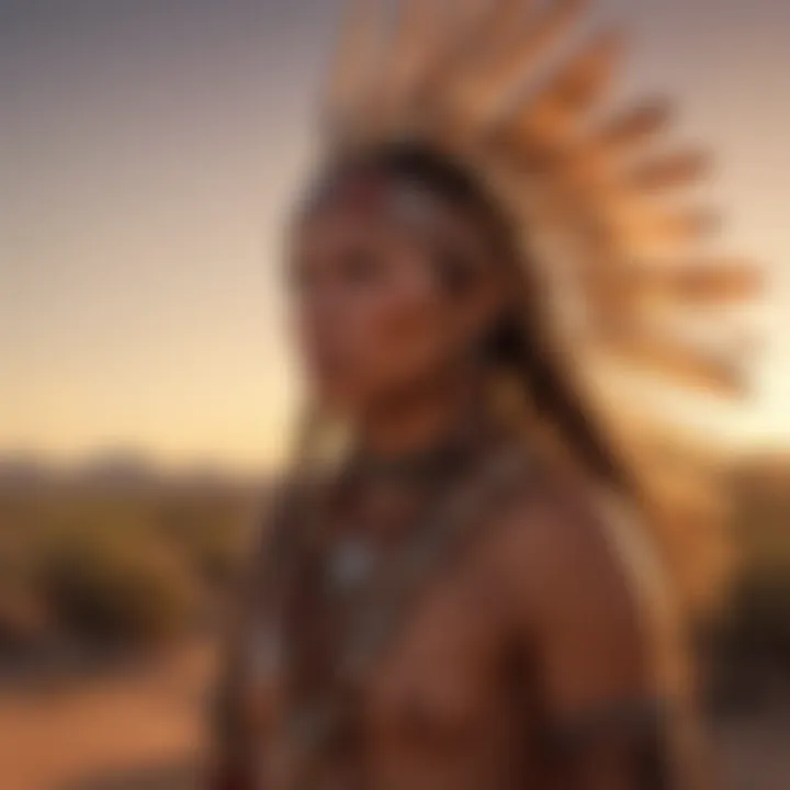 Sacred Ceremonial Dance Amidst Desert Sunset