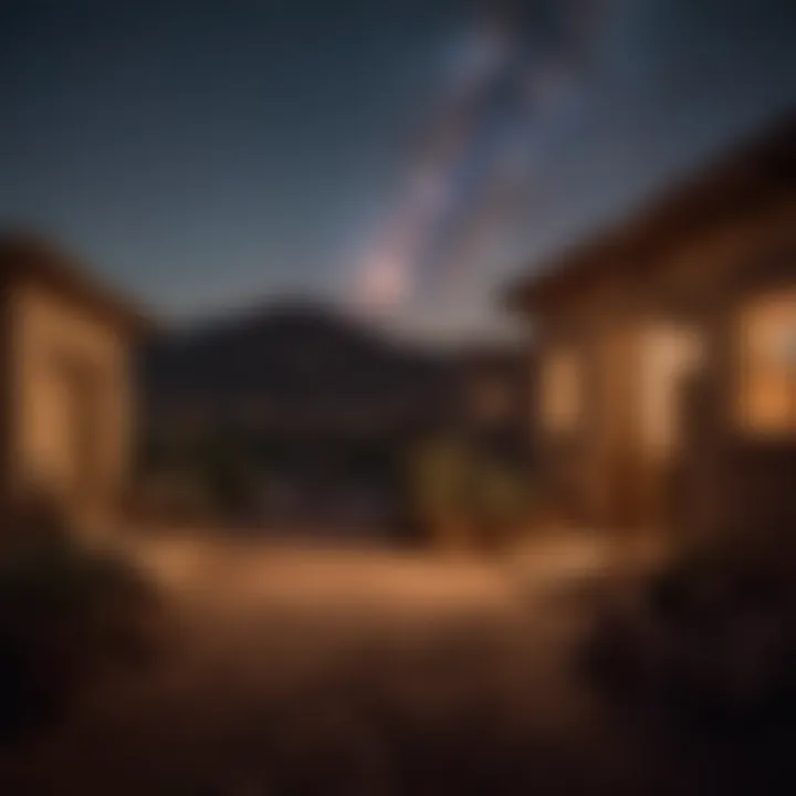 Traditional Adobe Pueblo Homes Under Starlit Sky