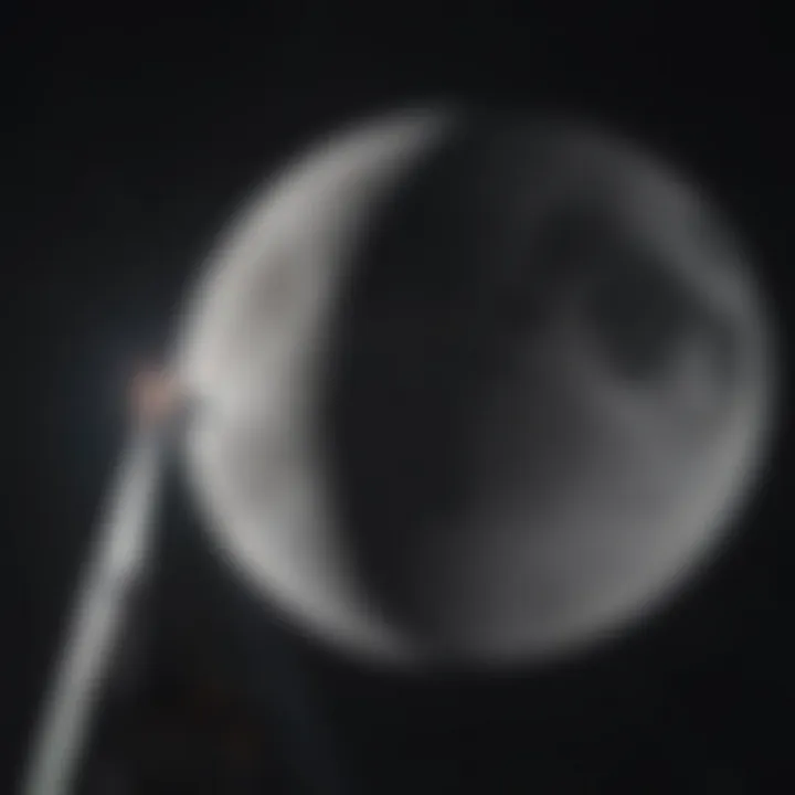 Spacecraft orbiting the Moon, capturing its majestic beauty