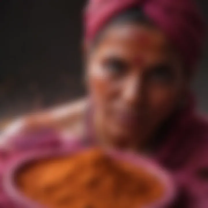 Traditional Indian motifs decorated with bright Holi powders
